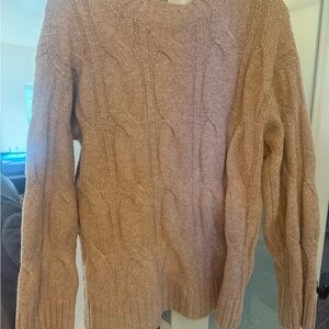 American Eagle Outfitters pale pink Cable Knit Sweater